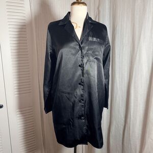 Bare Luxury Night Shirt Size S Y2k Satin Old Money Dark Academia Long Shirt